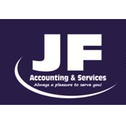 Logo of JF Accounting & Services with the tagline 'Always a pleasure to serve you', symbolizing their commitment to customer satisfaction in Toronto’s Portuguese accounting sector.