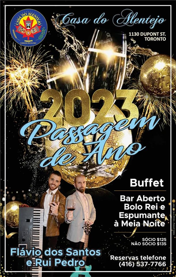 Casa do Alentjo de Toronto's 2023 New Yar's Eve party poster