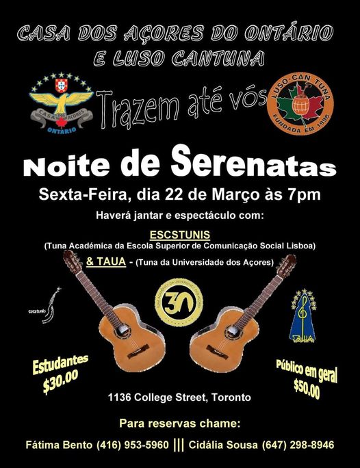 Event Poster for Toronto's Portuguese Serenata Night