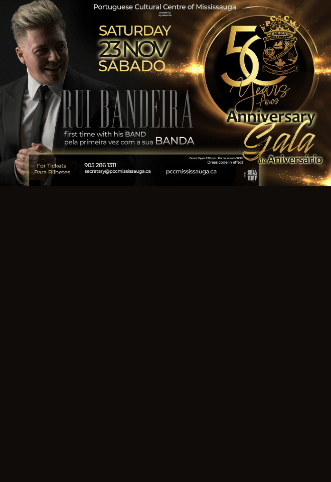 Rui Bandeira performing at the 50th Anniversary Gala of the Portuguese Cultural Centre of Mississauga on November 23, 2024, with his band.